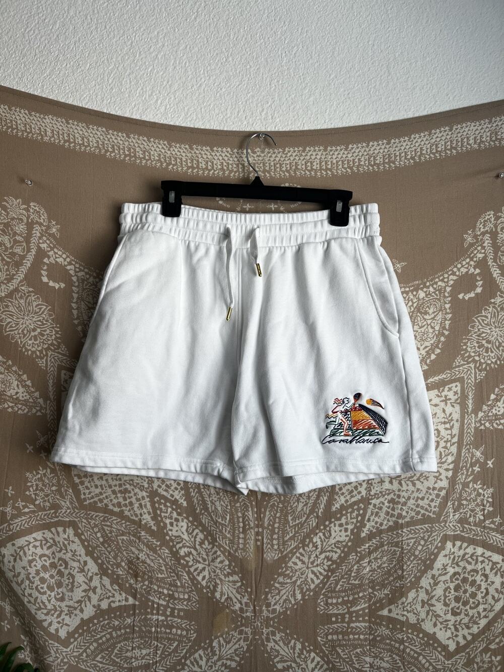 Casablanca Tennis Club Toucan Terry Drawstring Shorts Size M